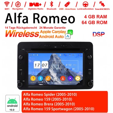 6.2 Zoll Android 12.0 Autoradio/Multimedia 4GB RAM 64GB ROM Für Alfa Romeo Spider 159 Brera 159 Sportwagon Built-in Carplay / Android Auto