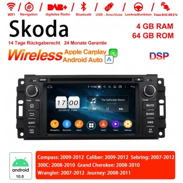 6.2 Zoll Android 12.0 Autoradio / Multimedia 4GB RAM 64GB ROM Für Jeep Wrangler Compass Caliber Sebring Journey Built-in Carplay / Android Auto