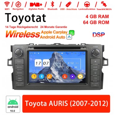 7 Zoll Android 12.0 Autoradio / Multimedia 4GB RAM 64GB ROM Für TOYOTA AURIS 2007-2012 Built-in Carplay / Android Auto
