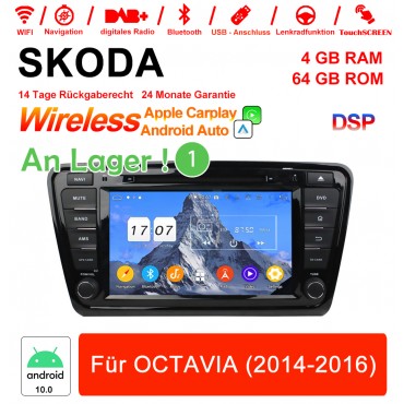 8 Zoll Android 12.0 Autoradio / Multimedia 4GB RAM 64GB ROM Für SKODA OCTAVIA Mit WiFi NAVI Bluetooth USB