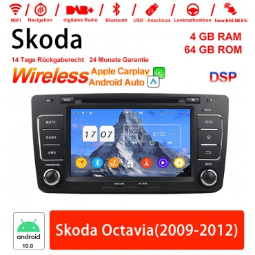 8 Zoll Android 12.0 Autoradio / Multimedia 4GB RAM 64GB ROM Für Skoda Octavia 2009-2012 Built-in Carplay/Android Auto