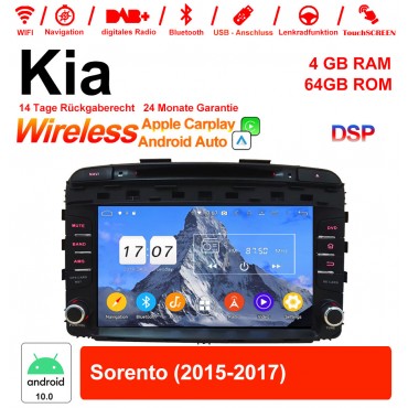 9 Zoll Android 12.0 Autoradio / Multimedia 4GB RAM 64GB ROM Für Kia Sorento 2015-2017 Mit WiFi NAVI Bluetooth USB