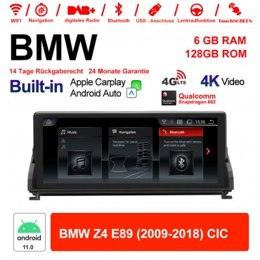 10.25 Zoll Qualcomm Snapdragon 665 8 Core Android 12.0 4G LTE Autoradio / Multimedia USB WiFi Navi Carplay Für BMW Z4 E89 (2009-2018) CIC