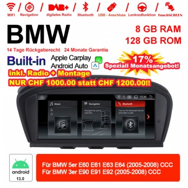 8.8 Zoll Qualcomm Snapdragon 665  8 Core Android 13.0 4G LTE Autoradio / Multimedia USB WiFi Navi Carplay Für BMW 5 Series E60 E61 E63 3 Serie E90 E91 E92 CCC