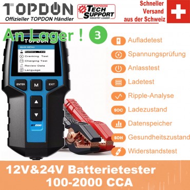 TOPDON BT200 12V Autobatterietester Digital Automotive Diagnostic Batterietesteranalysator Tool zum Anlassen des Fahrzeugscanners