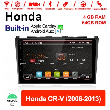 9 Zoll Android 10.0 Autoradio / Multimedia 4GB RAM 64GB ROM Für  Honda CR-V 2006 - 2013 MIT Navi Bluetooth WIFI Built-in Carplay Android Auto