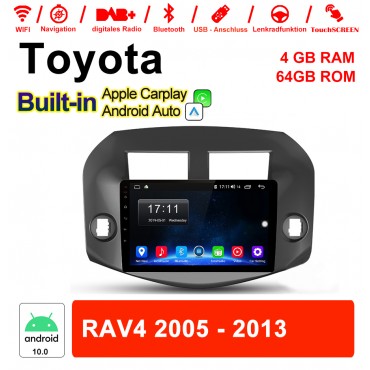 10.1 Zoll Android 10.0 Autoradio / Multimedia 4GB RAM 64GB ROM Für Toyota RAV4 2005-2013 MIT Navi Bluetooth WIFI Built-in Carplay Android Auto