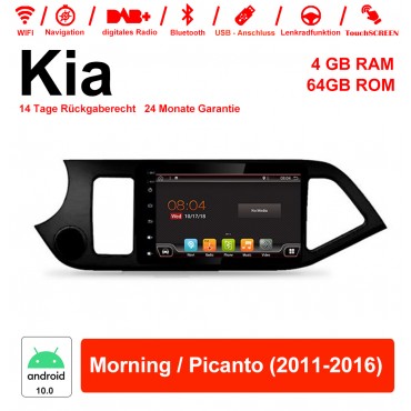 8 Zoll Android 10.0 Autoradio / Multimedia 4GB RAM 64GB ROM Für Kia Morning / Picanto 2011-2016 Mit WiFi NAVI Bluetooth USB