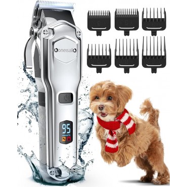 ONEISALL Leise Hundeschermaschine dichtes fell, IPX7 Wasserdichtes Schermaschine Hund Katze, Profi Hundetrimmer