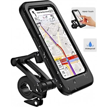 Wasserdichter Motorrad-Fahrrad telefon halter 360 ° drehbar höhen verstellbar mit Touchscreen-Lenker-Telefon clip