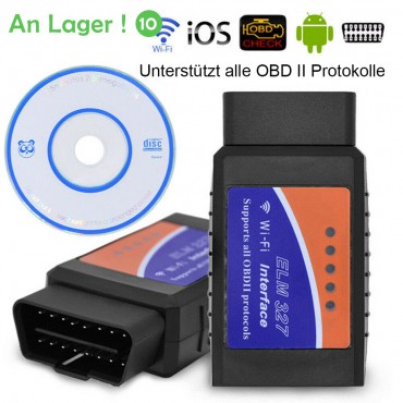 OBD2 OBDII WiFi ELM327  V1.5 PIC18F25K80 Chip Autodiagnosescanner Codeleser-Tool für Iphone und Android-Handys PC, unterstützt alle OBD II-Protokolle