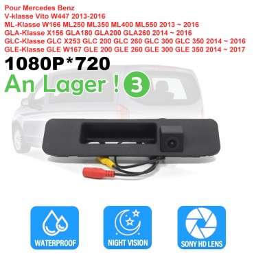140 ° AHD Nachtsicht 1080P * 720 Fisheye Objektiv Fahrzeug Rückansicht Stamm Griff Kamera Für Mercedes Benz V-klasse Vito W447 2013-2016