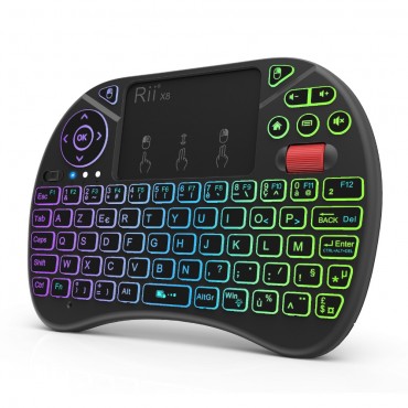 Rii X8 Plus 2,4 GHz Drahtlose Luft Maus Tastatur mit Touchpad, veränderbare farbe LED Backlit, Li-Ion Batterie