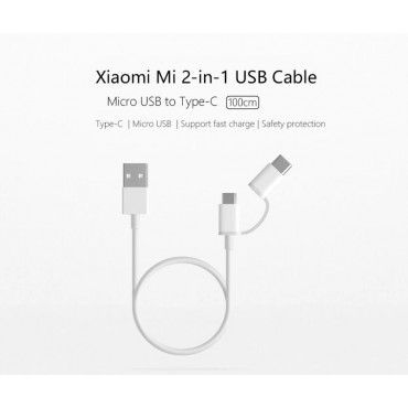 Original Xiaomi 2-in-1 USB Datenkabel 100 cm micro USB und Typ-C Android Digitale Produkte Schnelle Lade Linie