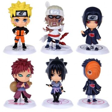 Naruto Anime Action Modell Karte PVC ABS Modell 6 Stück / Set