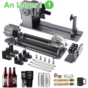 ATOMSTACK R1 PRO Multifunktions Klauenscheibe Rotationswalze mit Risern Lasergravierer Klauenscheibenwalze 360° Rotation