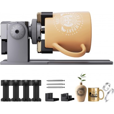 ATOMSTACK R1 Laser Rotationswalze für Lasergravur-Schneidemaschine Winkeleinstellung Klauenscheibe Walze zum Gravieren von unregelmäßigen Objekten 