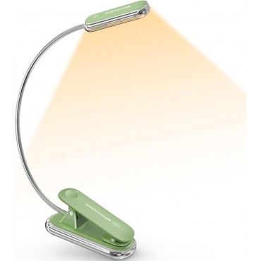 Glocusent Posh Premium Leselampe Buch Klemme mit Timer, 16 LED Wiederaufladbar Buchlampe, Laufzeit 160 Stunden