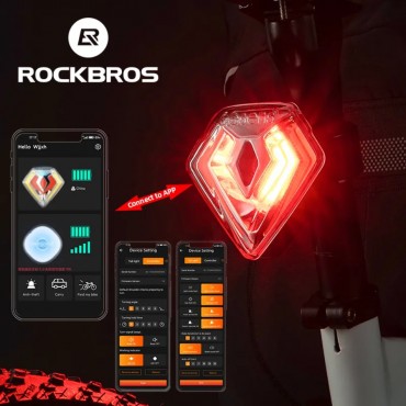 ROCKBROS EESENS SCHILD Bike Schwanz Licht 1000mAH Typ-C Smart Auto Bremse Sensing Licht IPX7 diebstahl Alarm Licht