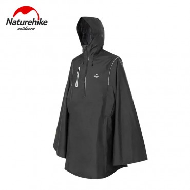Naturehike Schwarz Mode Erwachsene Wasserdichte Lange Poncho Multifunktionale Mit Kapuze Für Outdoor Wandern Reise Regenmantel