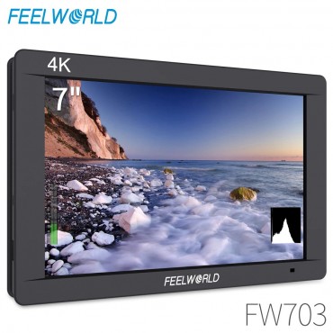 FEELWORLD FW703 7 Zoll IPS Full HD 3G SDI 4K HDMI Auf Kamera DSLR Feld Monitor 1920x1200 mit Histogramm für Stabilisator Kamera