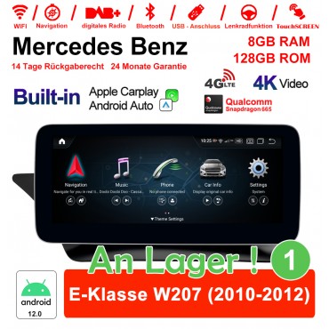 Snapdragon 665 8 Core Android 12.0 4G LTE Autoradio / Multimedia 8GB RAM 128GB ROM Für Benz E-Klasse W207 2010-2012 Built-in CarPlay