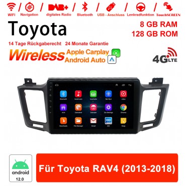 10.1 Zoll Android 12.0 4G LTE Autoradio / Multimedia 8GB RAM 128GB ROM Für Toyota RAV4 2013-2018 Built-in Carplay/ Android Auto