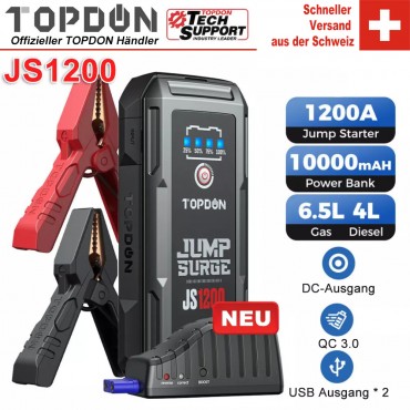 TOPDON JS1200 Auto Starthilfe Auto Batterie Booster Ladegerät