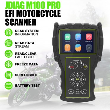 JDiag M100 Pro Motorrad Handscanner Diagnose Werkzeug Universelles 2-in-1 Scanner Batterietestgerät