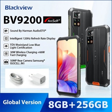Blackview BV9200 Android 12 MediaTek Helio G96 8GB+256GB 66W Schnelle Ladung 120HZ Robuste Smartphone Handy