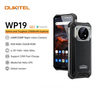 Oukitel WP19 Smartphone MTK Helio G95 6.78" IPS 8GB RAM 128GB ROM Handy Nachtsicht 64M Kamera Robuste Smartphone