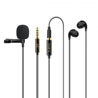 Lavalier Mikrofon Clip-on Omnidirektionales Mikrofon für Live-Streaming-Vorträge Konferenz Computerüberwachungsfunktion für Mobiltelefone mit Kopfhörer-Tragetasche