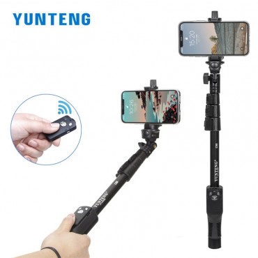 YUNTENG 1288 Bluetooth Selfie Stick mit drahtloser Fernbedienung für iPhone Xiaomi Samsung Smartphone GoPro Kamera Reise im Freien Foto