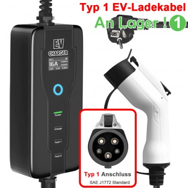 E-Auto Tragbare EV-Ladekabel 16A J1772 Typ 1