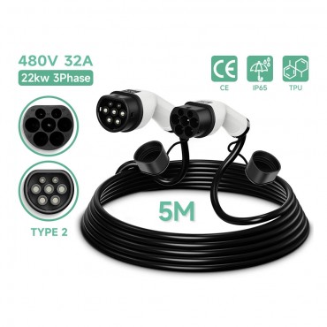 E-Auto Tragbare EV-Ladekabel Einphasiges Dreiphasiges Typ 2 auf Typ 2 16A-32A
