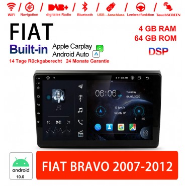 9 Zoll Android 10.0 Autoradio / Multimedia 4GB RAM 64GB ROM Für Fiat Bravo 2007-2012 Built-in Carplay