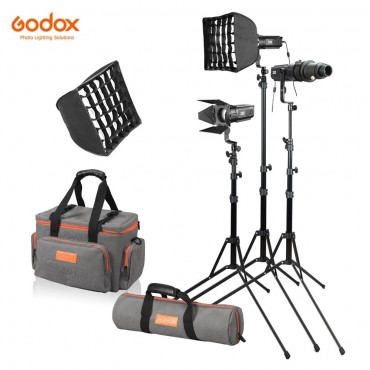 Godox S30-D 90W Dimmable Focusing LED Spotlight 5600K CRI 96+ Continuous LED Light with Accessories Kit Stands Power Adapter
