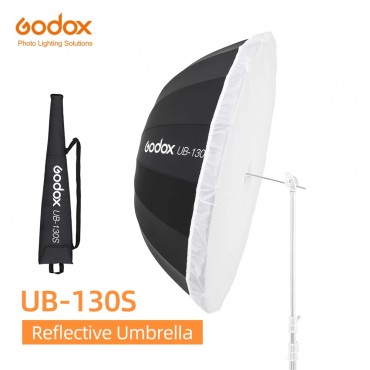 Godox UB-130S 51 zoll 130cm Parabolischen Schwarz Reflektierende Regenschirm Studio Licht Regenschirm mit Schwarz Silber Diffusor Abdeckung Tuch