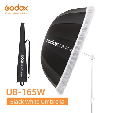 Godox UB-165W 65in 165cm Parabolischen Schwarz Weiß Reflektierende Regenschirm Studio Licht Regenschirm mit Schwarz Silber Diffusor Abdeckung Tuch