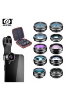APEXEL 10 in 1 Telefon kamera Objektiv Kit Fisheye Weitwinkel makro Objektiv CPL Filter Kaleidoskop und 2X teleskop Objektiv für smartphone