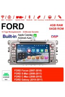 7 Zoll Android 10.0 Autoradio / Multimedia 4GB RAM 64GB ROM Für Ford Focus II Mondeo S-Max MIT dem verbauten DSP ( Digital Sound Prozessor )  und Bluetooth 5.0 Built-in Carplay / Android Auto