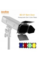 Godox BD-07 Barn Door mit Abnehmbaren Wabengitter und 4 Farbe Gel Filter für Godox AD200 Tasche Speedlite