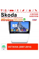 10 Zoll Android 12.0 Autoradio / Multimedia 4GB RAM 64GB ROM Für Skoda Octavia 2007-2014 Mit DSP Built-in Carplay Android Auto