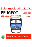 9 Zoll Android 12.0 Autoradio / Multimedia 4GB RAM 64GB ROM Für Peugeot 206 CC