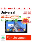 6.95 Zoll Android 12.0 Autoradio / Multimedia 4GB RAM 64GB ROM Mit DVD für Universal GPS Navigation Stereo Radio Built-in Carplay / Android Auto