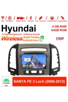 7 Zoll Android 12.0 Autoradio / Multimedia 4GB RAM 64GB ROM Für Hyundai SANTA FE 3 Loch 2006-2012 Mit WiFi NAVI Bluetooth USB