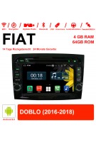 7 Zoll Android 12.0 Autoradio / Multimedia 4GB RAM 64GB ROM Für FIAT DOBLO Mit WiFi NAVI Bluetooth USB