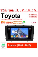 7 Zoll Android 12.0 Autoradio / Multimedia 4GB RAM 64GB ROM Für Toyota Avensis 2009 - 2015 Mit WiFi NAVI Bluetooth USB