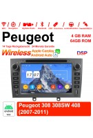 7 Zoll Android 12.0 Autoradio/Multimedia 4GB RAM 64GB ROM Für Peugeot 308 308SW 408 2007-2011 Mit WiFi NAVI Bluetooth USB