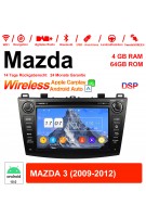 8 Zoll Android 12.0 Autoradio / Multimedia 4GB RAM 64GB ROM Für Mazda 3 2009-2013 Mit WiFi NAVI Bluetooth USB